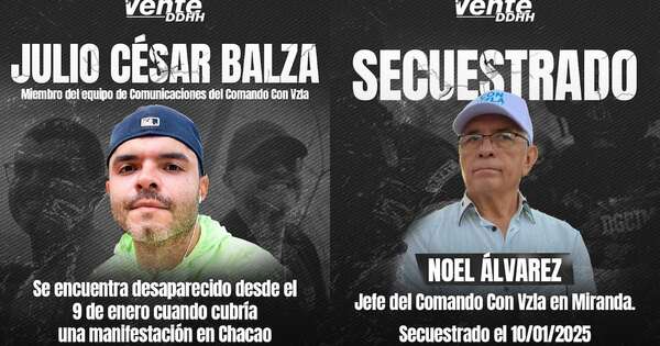 La Nación / Machado denuncia el "secuestro" de más de 30 personas en Venezuela