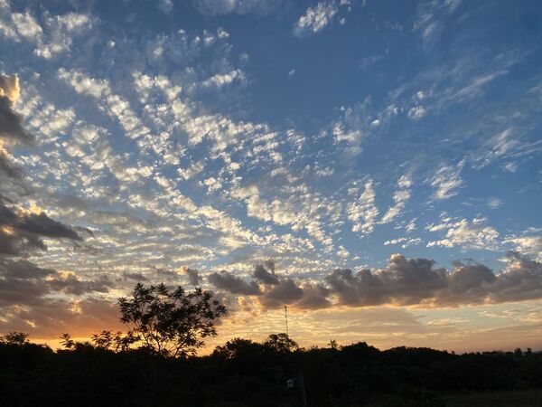 Lunes caluroso con cielo parcialmente despejado