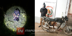 TRAS PERSECUCIÓN DETIENEN A PRESUNTO LADRÓN DE MOTOCICLETA  - Itapúa Noticias