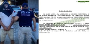 Juzgado Penal levanta arresto domiciliario a técnico de cámaras y aplica libertad ambulatoria