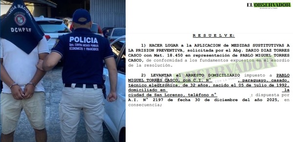 Juzgado Penal levanta arresto domiciliario a técnico de cámaras y aplica libertad ambulatoria