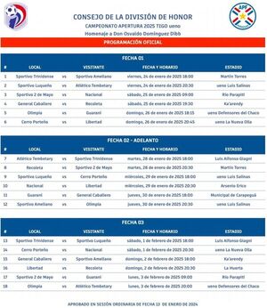 El viernes 24 arranca el Torneo Apertura 2025: así están programadas las tres primeras fechas - .::Agencia IP::.