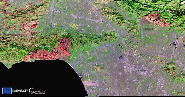 La Nación / Copernicus muestra impacto de incendios en Los Ángeles