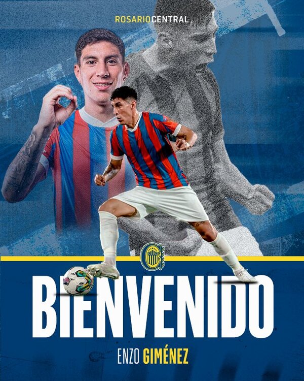Enzo Giménez fue presentado en su nuevo club: Rosario Central - Unicanal