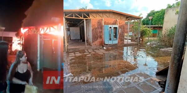 INCENDIO AFECTÓ CASILLAS EN INMEDIACIONES A LA FERIA MUNICIPAL - Itapúa Noticias