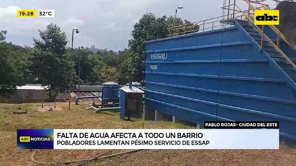 Barrio de CDE sufre la falta de agua y el pésimo servicio de la Essap - ABC TV - ABC Color
