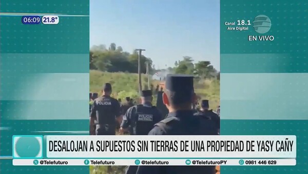 Policía desaloja a presuntos sintierras en Yasy Cañy