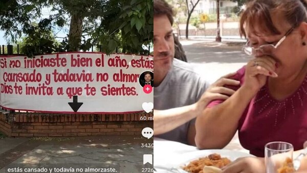 Omar Castorino armó una mesa en la calle y sirvió comida gratis a la gente