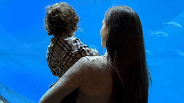 (GALERÍA) ¡El hijo de Nadia Ferreira peló un costoso look para ir a un acuario!