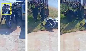 (Video) Zorros de Capiatá reducen a golpes a motociclista que rozó a una inspectora