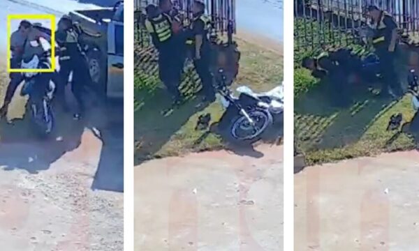 (Video) Zorros de Capiatá reducen a golpes a motociclista que rozó a una inspectora