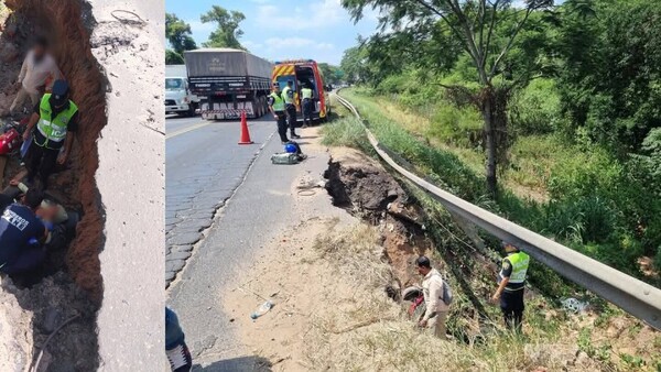 Motociclistas cayeron a una zanja por culpa del viento, he'i