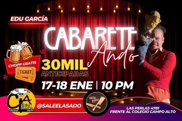 Edu García trae “CabareteAndo” a Sale el Asado Bar esta semana