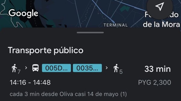 Google Maps ahora ofrece información sobre el transporte público