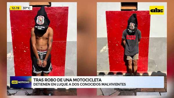 Caen dos conocidos delincuentes tras robo de motocicleta en Luque - ABC Noticias - ABC Color