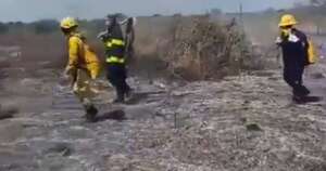La Nación / Varias compañías de bomberos intentan apagar el incendio en zona de la Costanera Norte