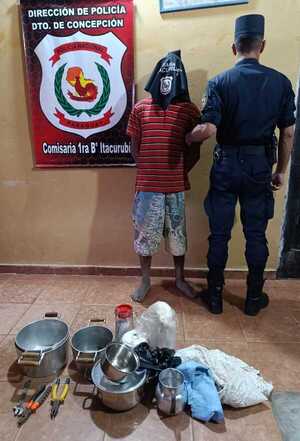 Detienen a joven por robar juegos de ollas y otros objetos en la vivienda de una abuelita