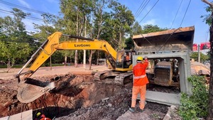 Complejo sistema de drenaje pluvial en la renovación de Mariscal López está en marcha - 1000 Noticias