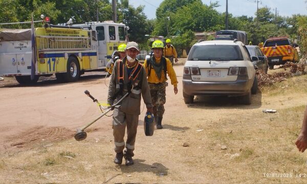 Fuego confinado en Costanera Norte: combaten llamas para proteger viviendas cercanas