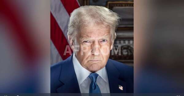 La Nación / El retrato oficial de Donald Trump como presidente y su parecido con su ficha judicial