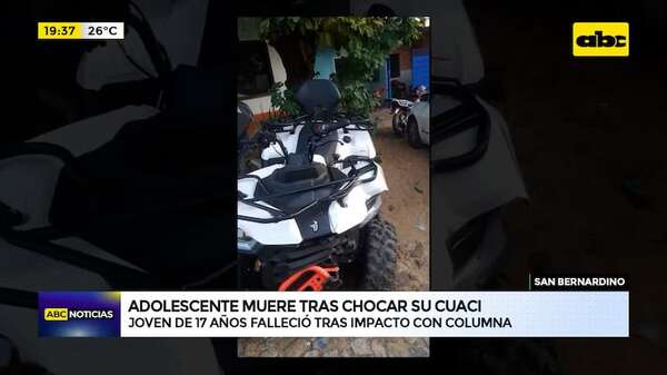 Video: adolescente pierde la vida tras chocar su cuaciclón en San Bernardino - ABC Noticias - ABC Color