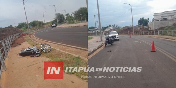 MOTOCICLISTA SE ENCUENTRA GRAVE TRAS CAÍDA EN CAMBYRETÁ - Itapúa Noticias