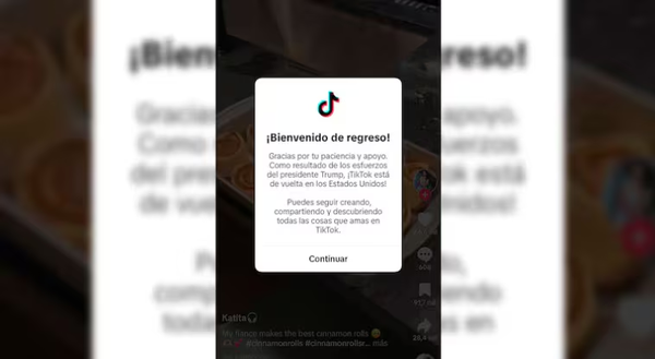 Tras unas horas suspendido, TikTok vuelve a operar en EEUU ante promesa de Trump