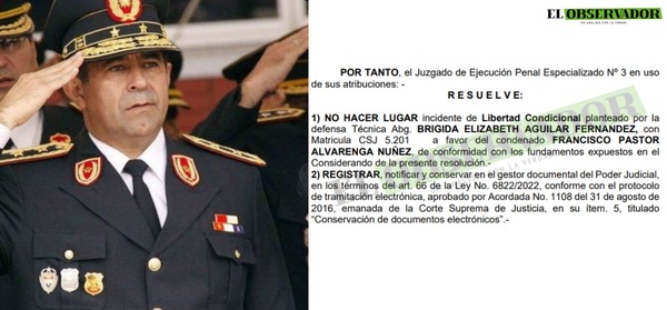 Rechazan libertad condicional del excomandante de la Policía Francisco Alvarenga