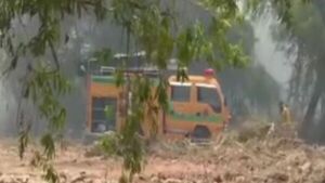 Incendio devasta la zona del Banco San Miguel - SNT