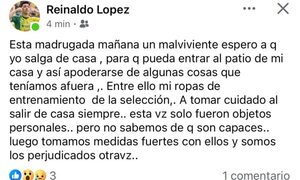 Hurtan en vivienda de jugador de selección franqueña
