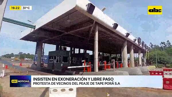 Video: vecinos del peaje de Tape Porã en cruce Pastoreo exigen exoneración y libre tránsito en la zona - ABC Noticias - ABC Color