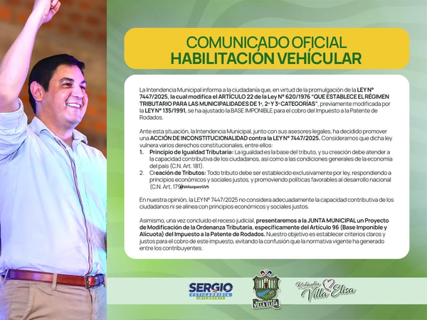 Villa Elisa rechaza ley de habilitaciones vehiculares