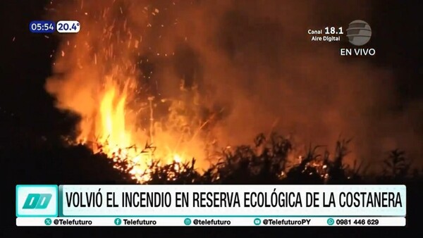 Se reavivó el incendio en la Reserva Ecológica de la Costanera