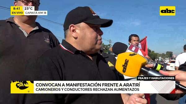 Protesta contra encarecimiento de peajes y patentes vehiculares - ABC Noticias - ABC Color