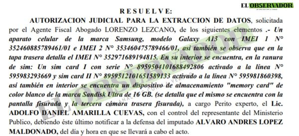Jueza autoriza extracción de datos del celular de jardinero imputado por extorsión