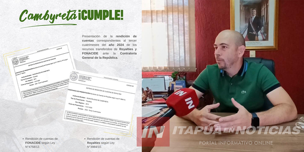 INTENDENTE DE CAMBYRETÁ RINDE CUENTAS Y DESTACA AVANCES EN OBRAS PÚBLICAS - Itapúa Noticias