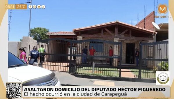 Carapeguá: delincuentes asaltan vivienda de diputado