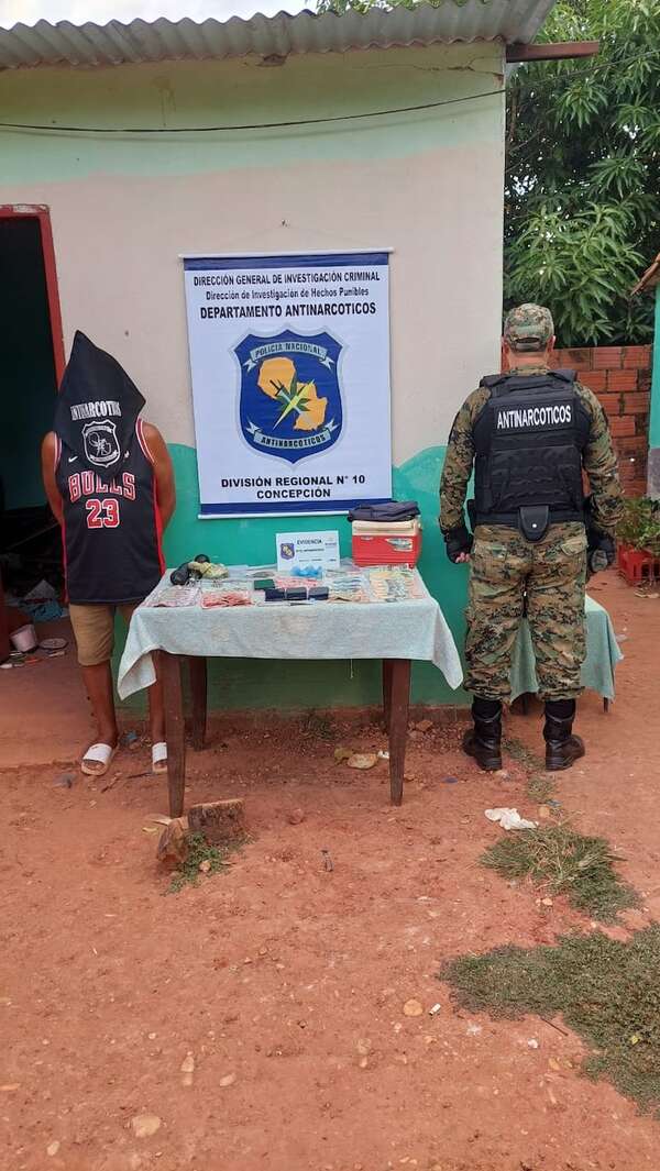 Allanan casa donde encuentran dosis de drogas y detienen a un hombre en Concepción - Policiales - ABC Color
