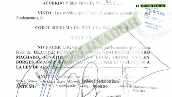 Rechazan hábeas corpus para brasileños procesados por violación a la ley de armas