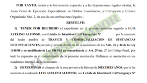 Narco condenado por tráfico de media tonelada de marihuana cumplirá su pena en el año 2037 