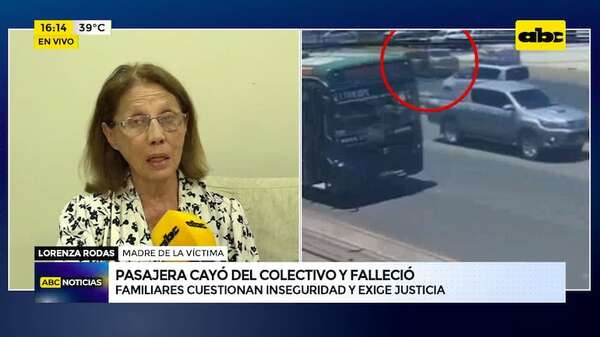 Video: el desconsuelo de la madre de Cynthia, la mujer que murió tras caer de colectivo - ABC Noticias - ABC Color