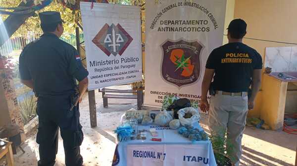 Desmantelan punto de venta de drogas en el barrio Mboi Ka'ë: Detenido con casi 2 kilos de cannabis