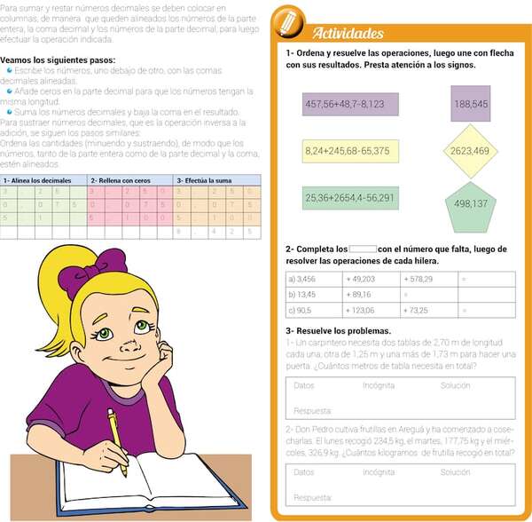 Adición y sustracción de números decimales - Matemática Segundo Ciclo - ABC Color