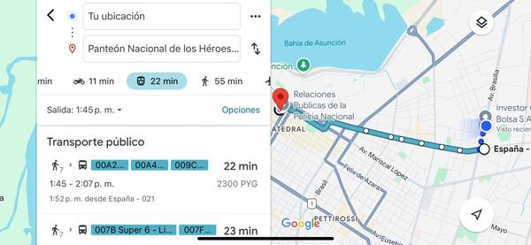 Por primera vez, los recorridos de buses de Asunción están disponibles en Google Maps - MarketData