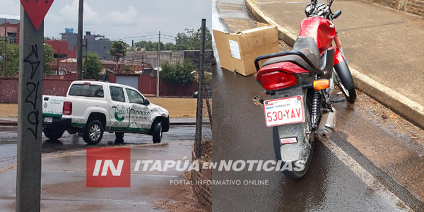 MOTOCICLISTA EN GRAVE ESTADO TRAS COLISIÓN CON CAMIONETA DE LA MUNICIPALIDAD - Itapúa Noticias