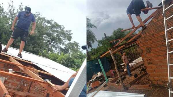 Fuerte temporal causa daños en Cambyreta: familias afectadas y respuesta inmediata de las autoridades