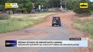 Video: Pobladores de Limpio denuncian que MOPC no concluyó obras en circunvalación - ABC Noticias - ABC Color