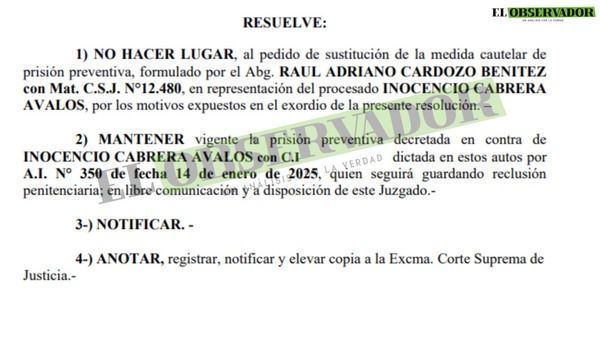 Mantienen la prisión preventiva de imputado por presuntamente intentar abusar de una mujer de 86 años