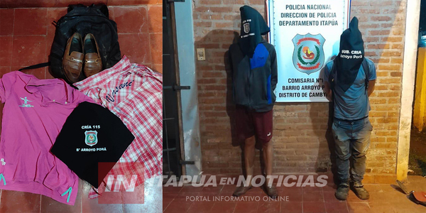DOS SUJETOS DETENIDOS EN PROSECUCIÓN A UN ROBO EN CAMBYRETÁ - Itapúa Noticias