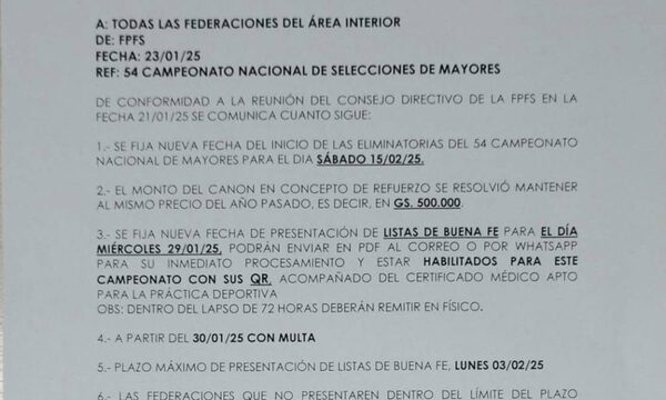 Postergan arranque de las Eliminatorias de salonismo